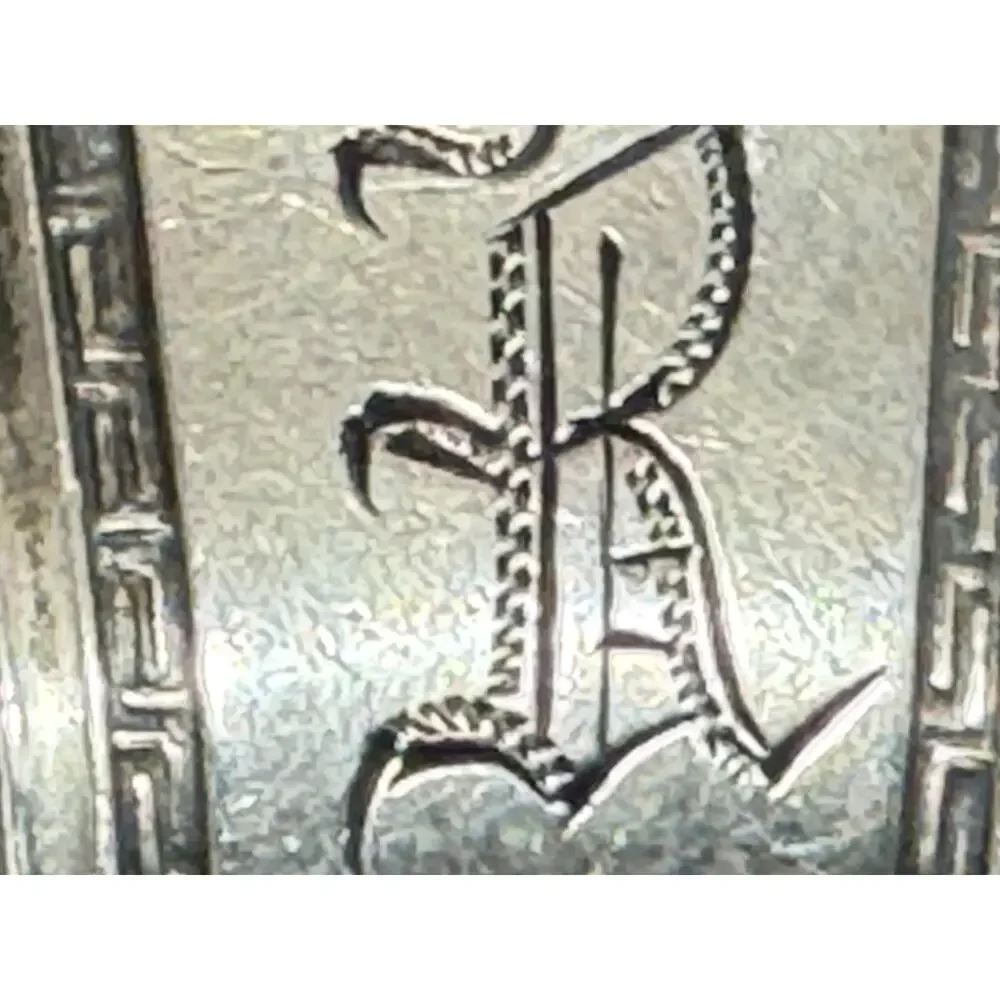 Vintage SSMC Sterling Silver Baby Spoon Bent Handle Monogram R Small 3.5